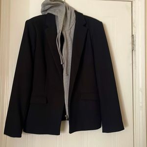 Blazer with a Built In Removable Gray Hoodie